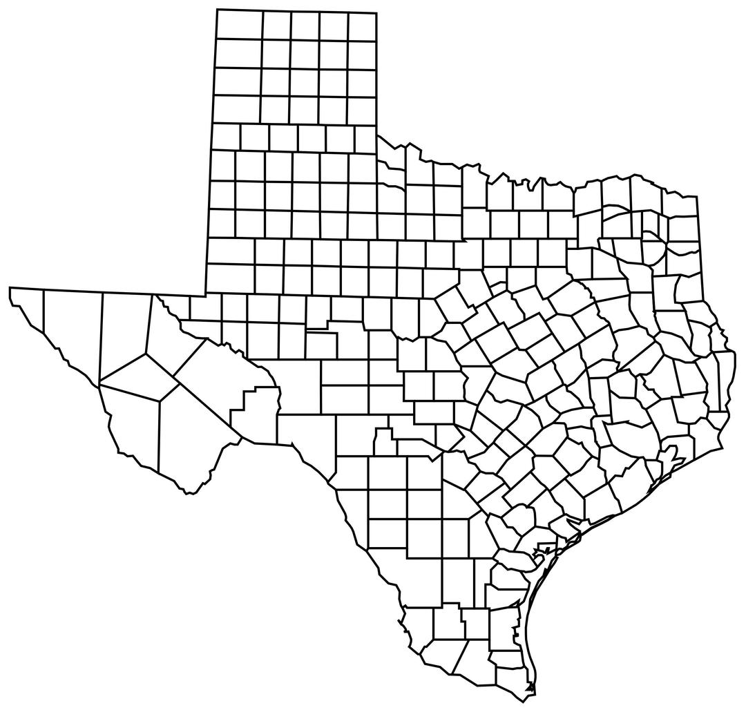 texas with counties png transparent