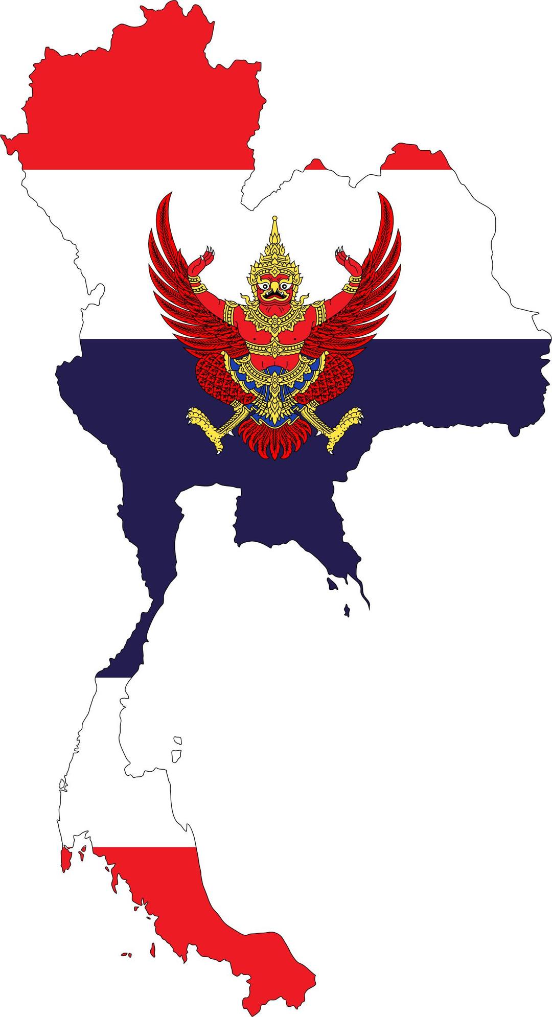 Thailand Map Flag With Stroke And Emblem png transparent