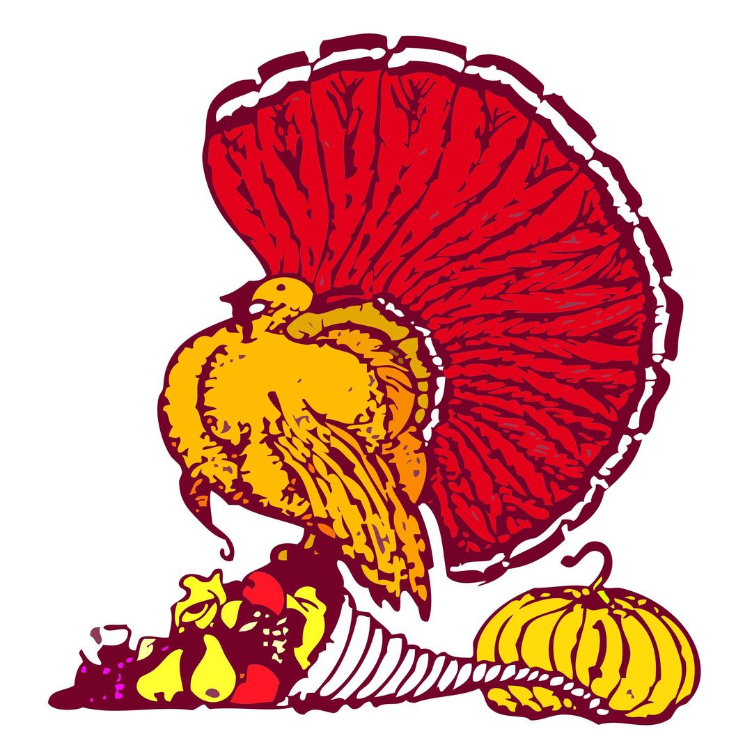 Thanksgiving turkey and harvest png transparent