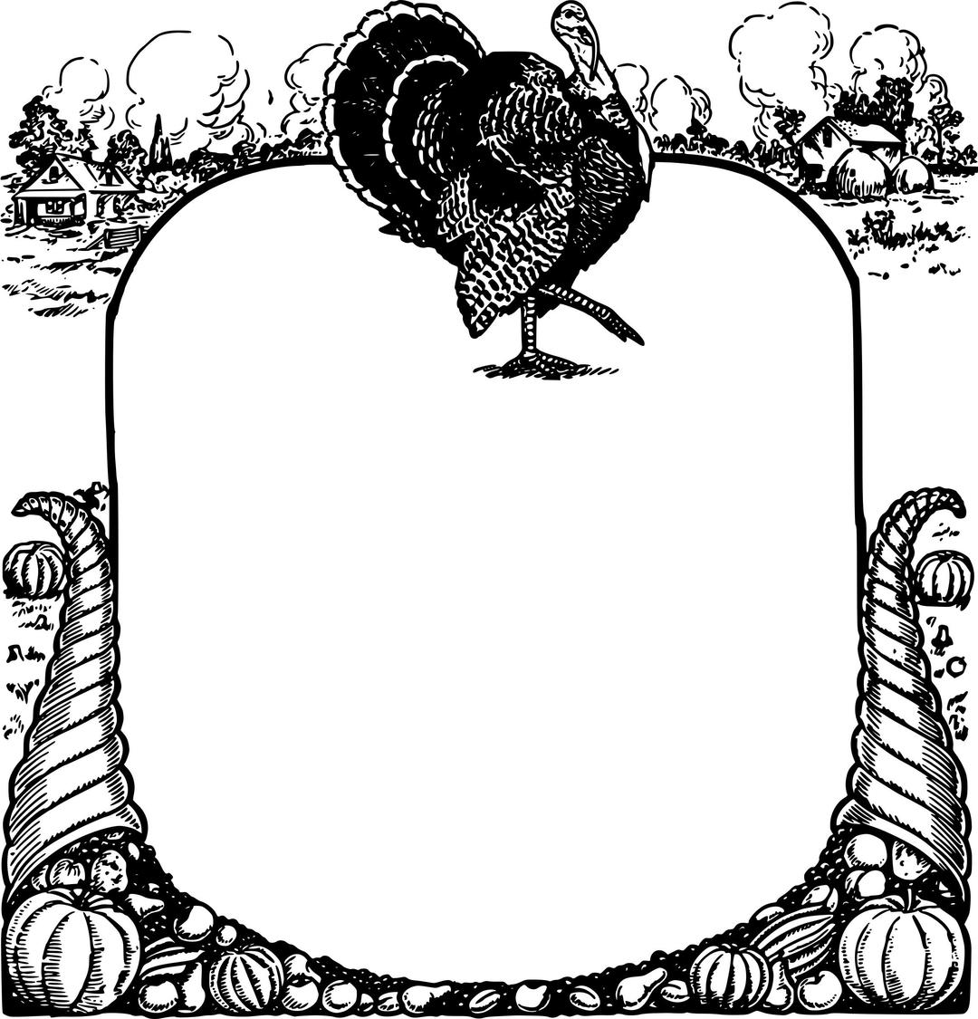 Thanksgiving Turkey Frame png transparent