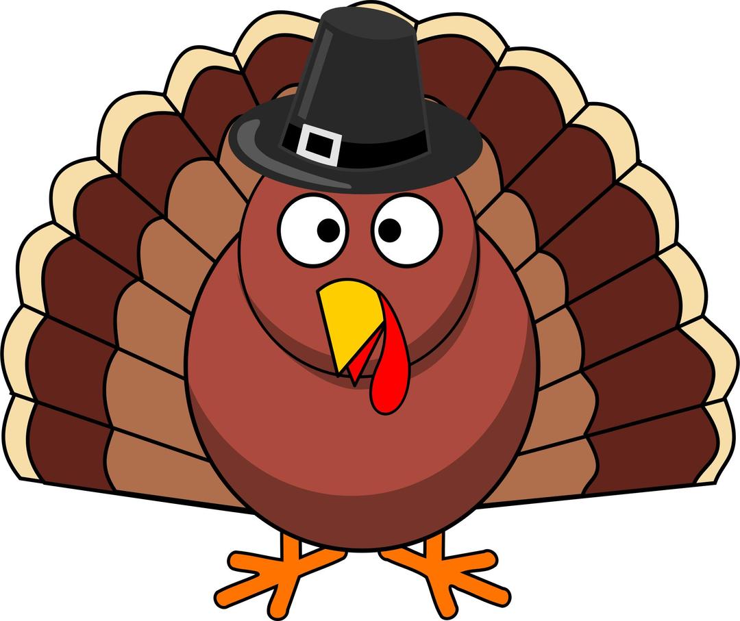 Thanksgiving Turkey with Black Hat png transparent