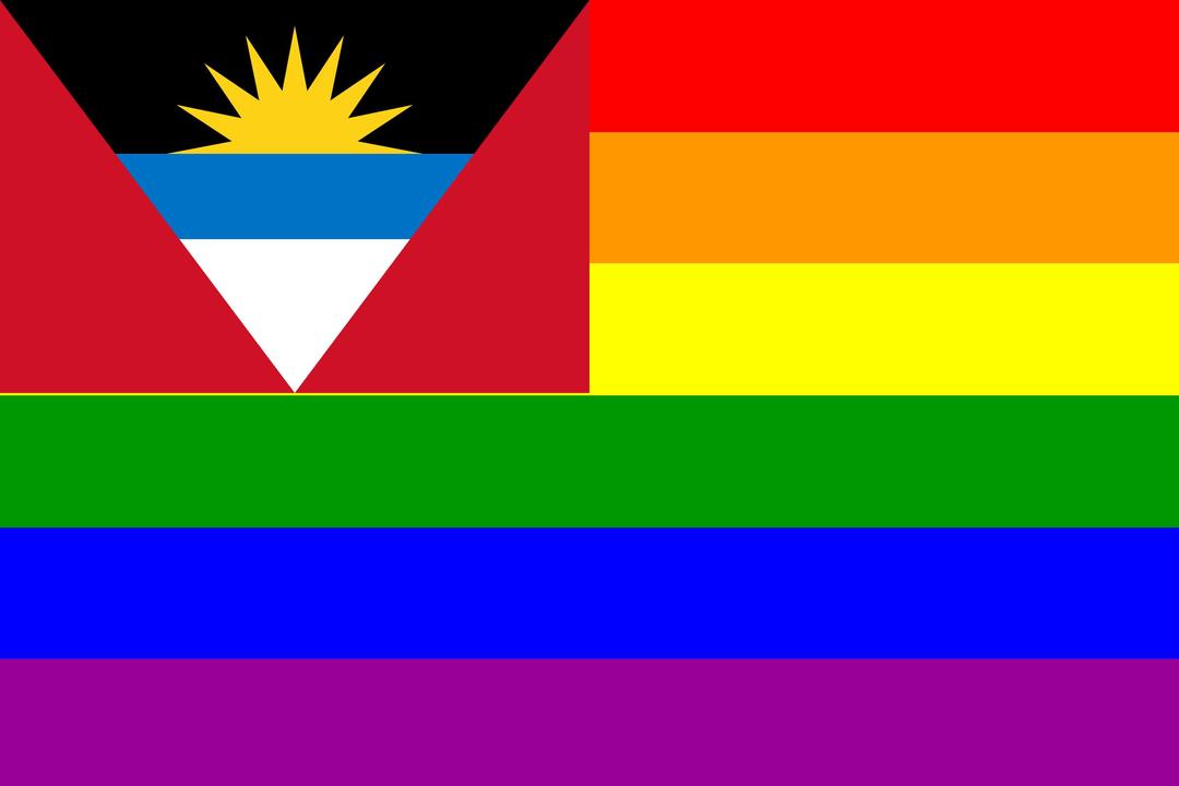 The Antigua and Barbuda Rainbow Flag png transparent