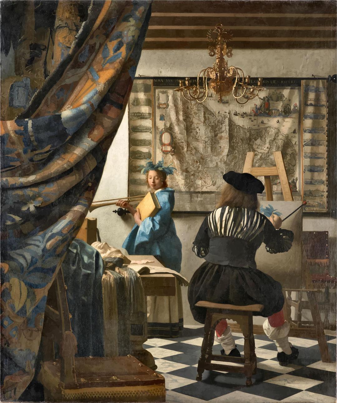 The Art Of Painting By Johannes Vermeer png transparent