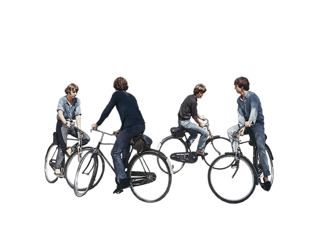 The Beatles Riding Bicycles png transparent