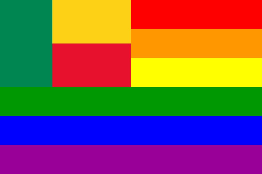 The Benin Rainbow Flag png transparent
