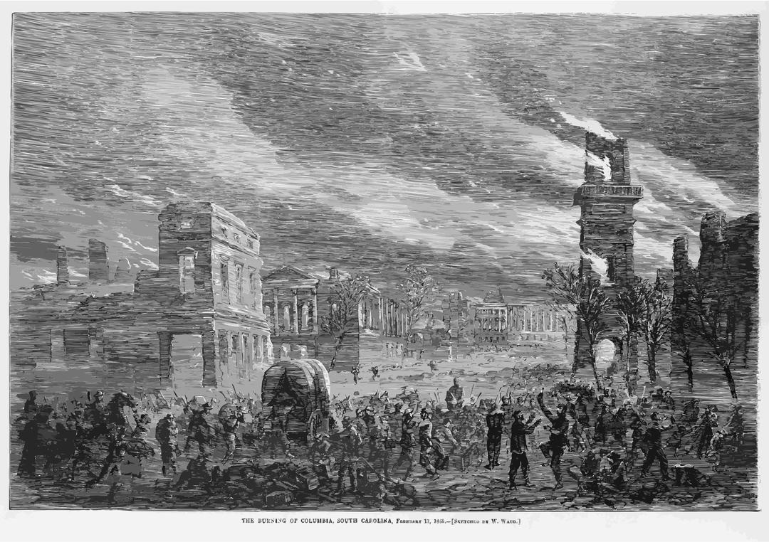 The burning of Columbia, South Carolina, February 17, 1865 png transparent
