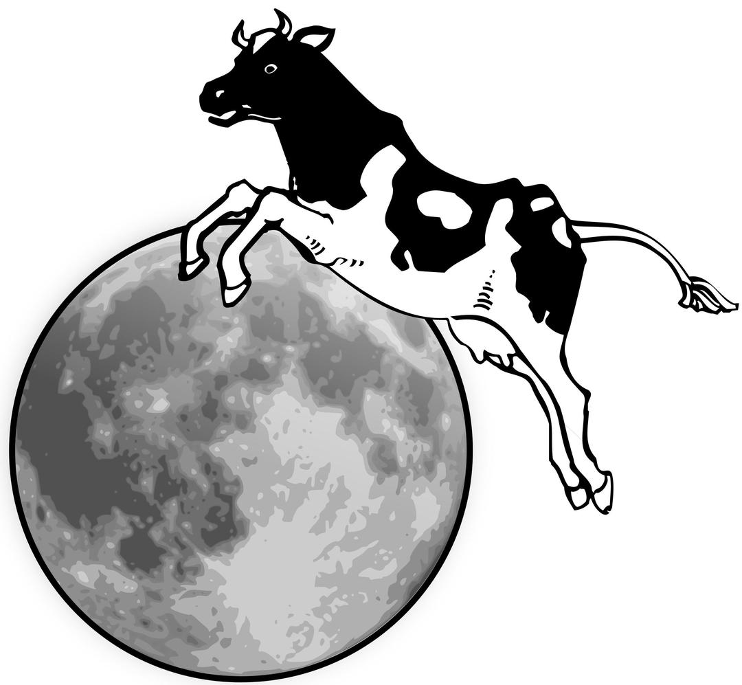 The cow jumps over the moon png transparent