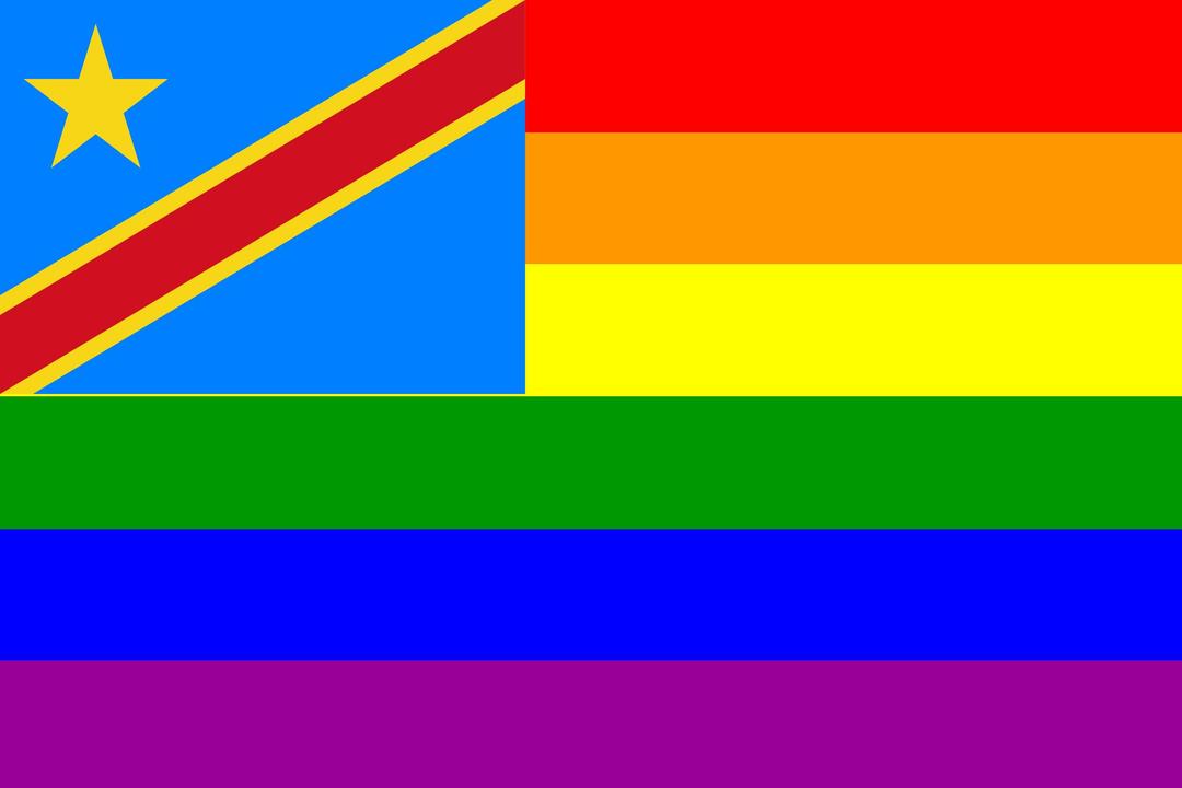 The Democratic Republic of the Congo Rainbow Flag png transparent