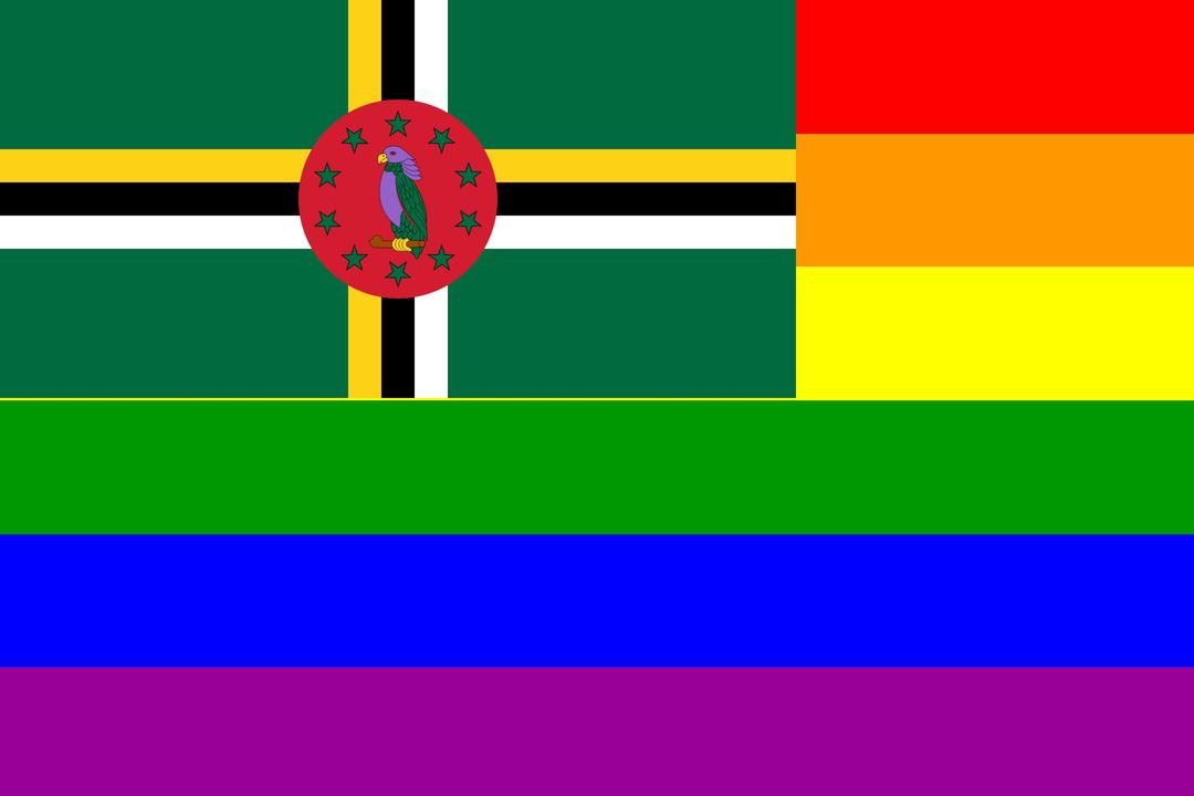 The Dominica Rainbow Flag png transparent