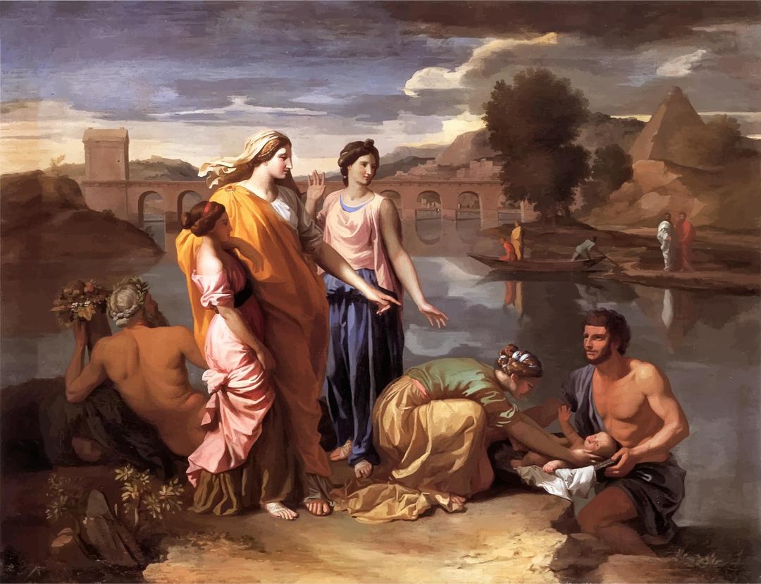 The Finding of Moses Nicolas Poussin png transparent