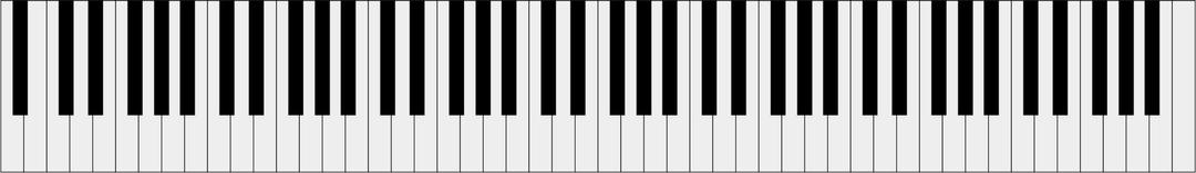 The keyboard of a standard 88-key piano png transparent