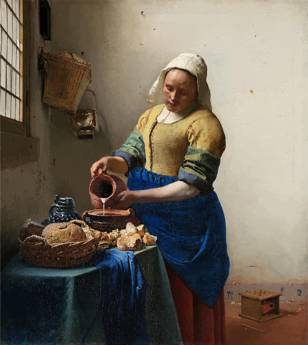 The Milkmaid By Johannes Vermeer png transparent