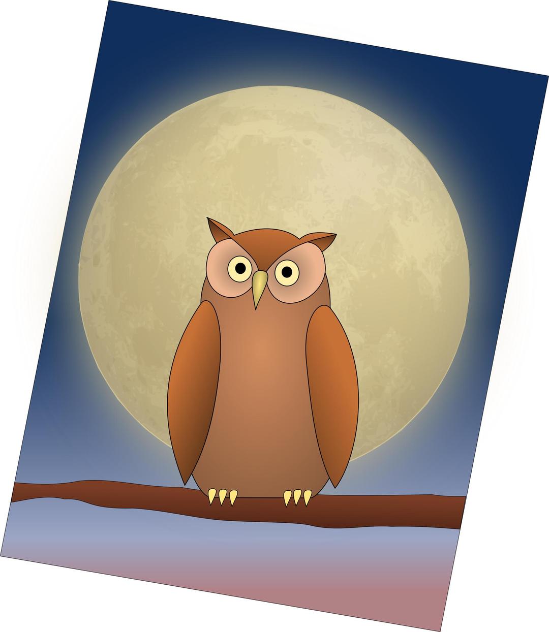 The Owl and The Moon png transparent