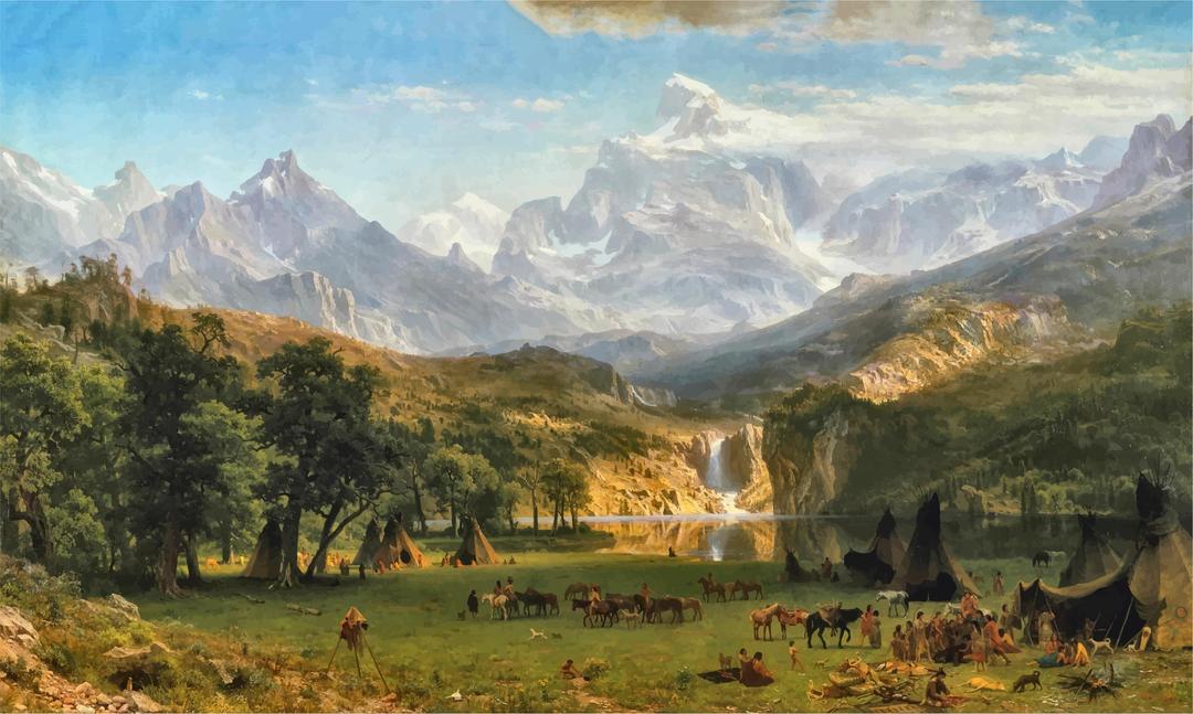 The Rocky Mountains Lander's Peak By Albert Bierstadt Contrast Enhanced png transparent