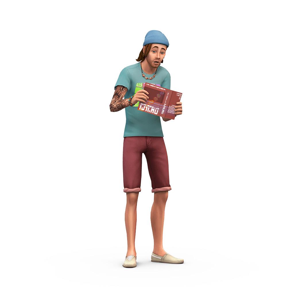 The Sims Guy Reading Book png transparent