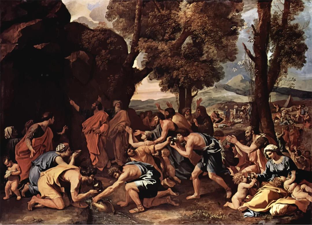 The Striking Of The Rock Nicolas Poussin png transparent