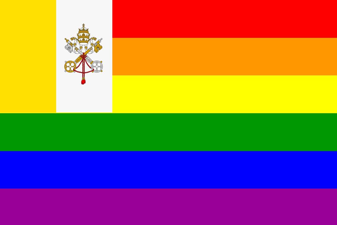 The Vatican City Rainbow Flag png transparent