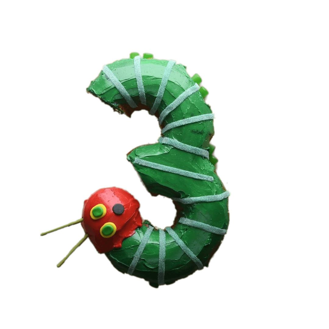 The Very Hungry Caterpillar Number 3 Cake png transparent