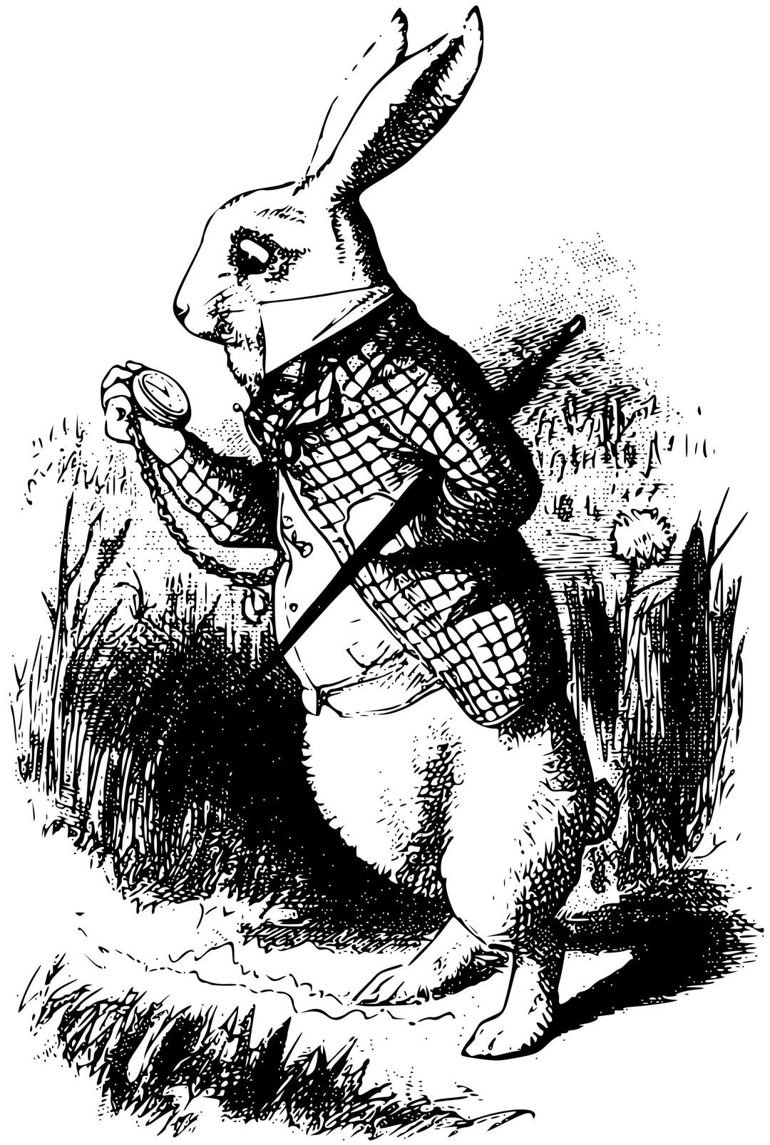 The white rabbit (black) png transparent