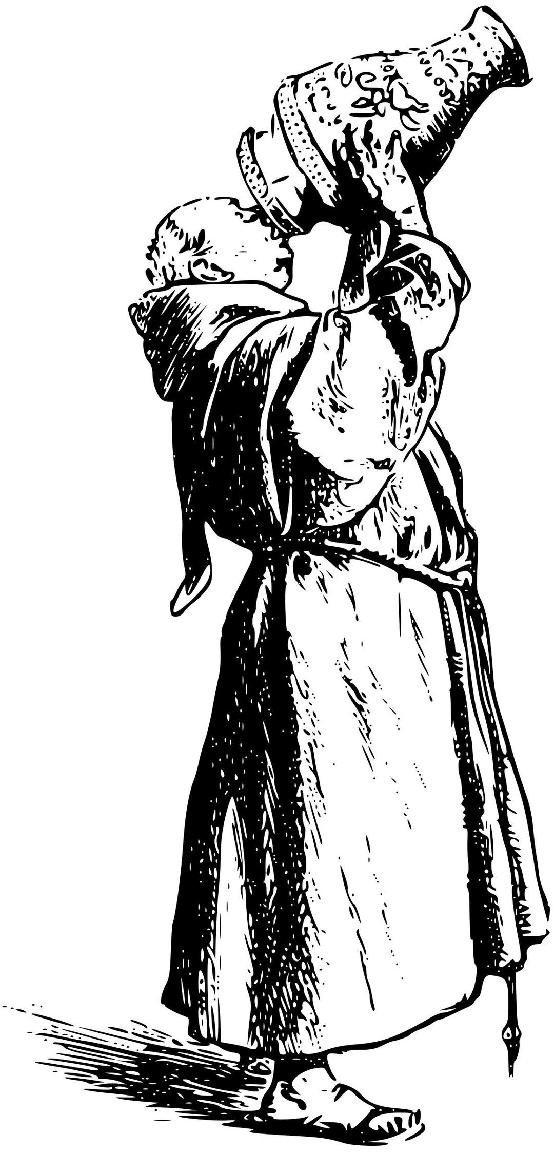 Thirsty monk png transparent