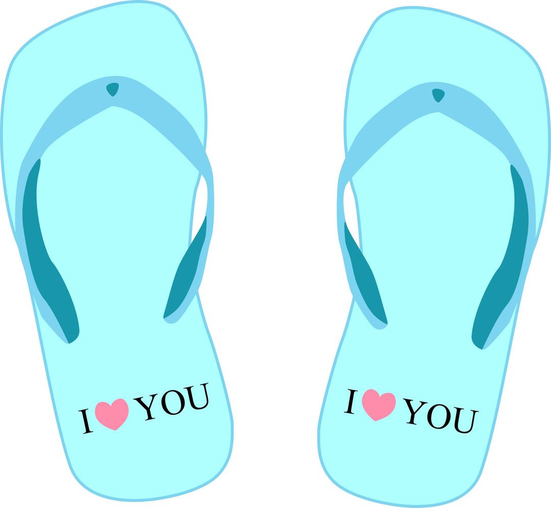 Thong light blue with "I love you" png transparent