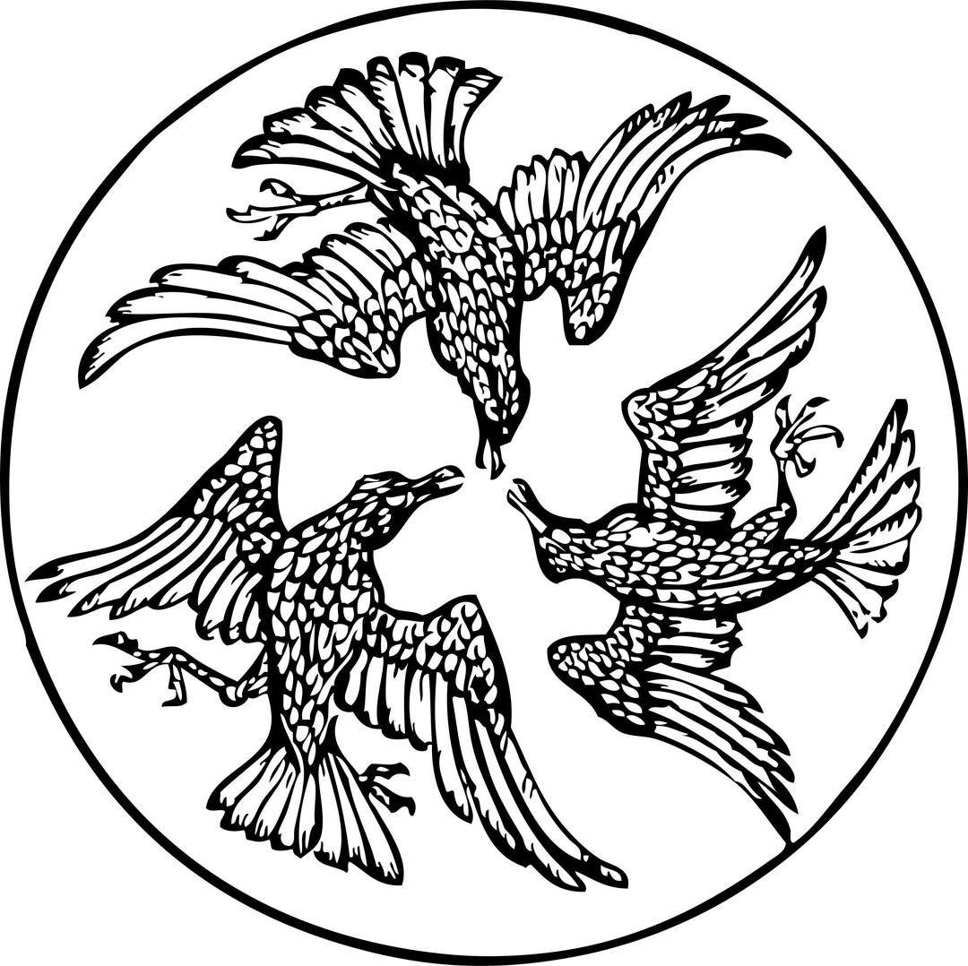 three birds in a circle png transparent