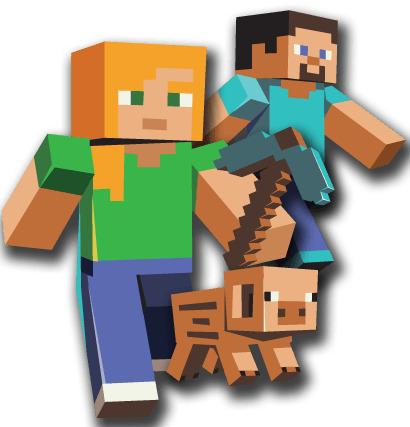 Three Characters Minecraft png transparent