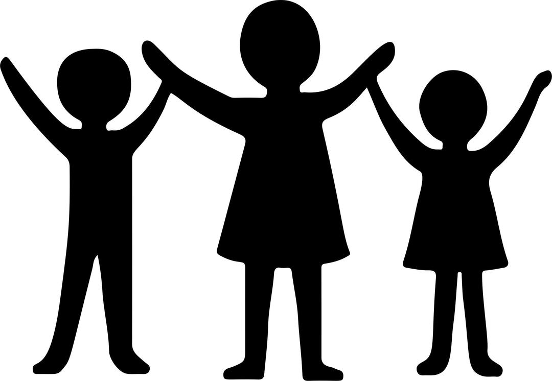 Three Children Holding Up Arms png transparent
