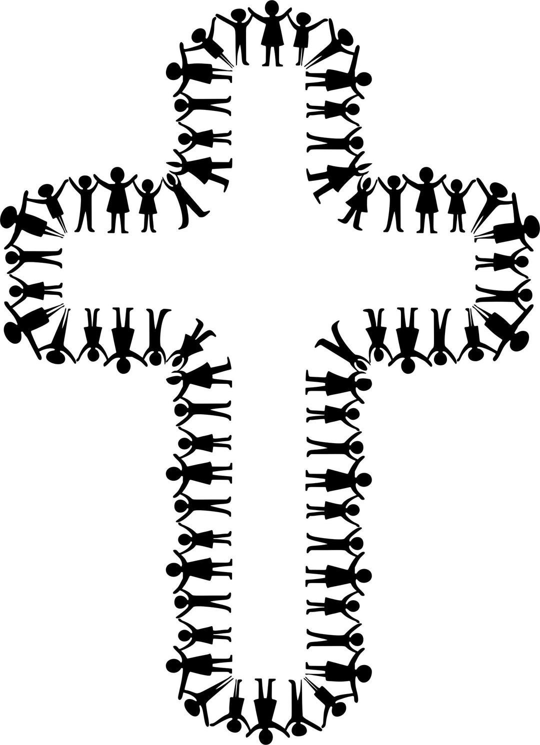 Three Children Holding Up Arms Cross png transparent