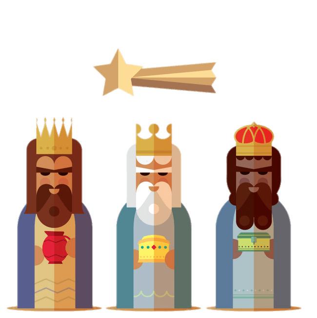 Three Kings and Shooting Star Drawing png transparent