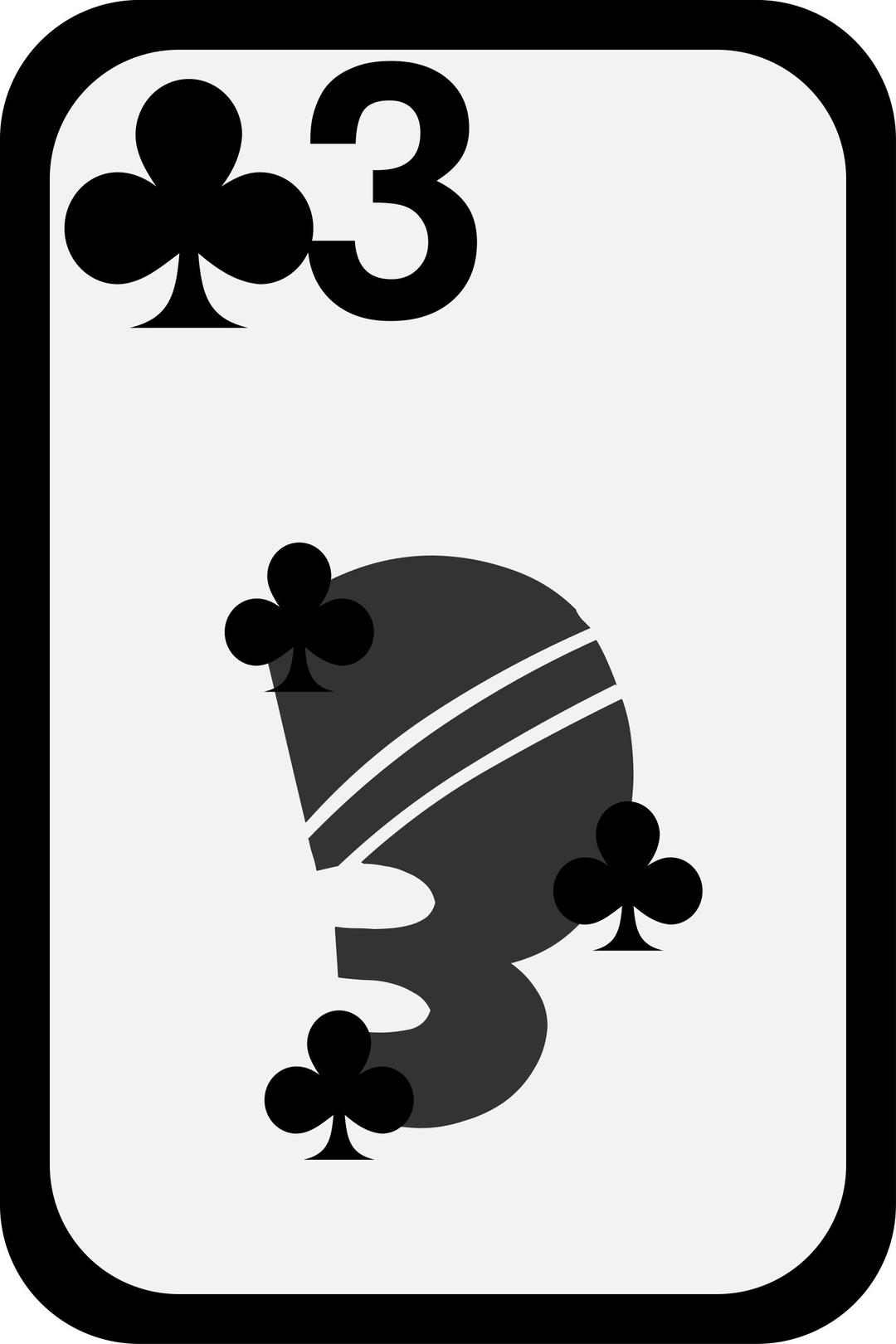 Three of Clubs png transparent