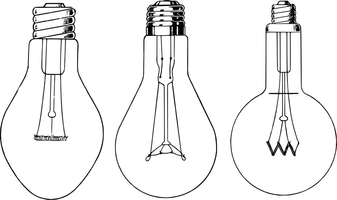 Three Old Light-bulbs png transparent