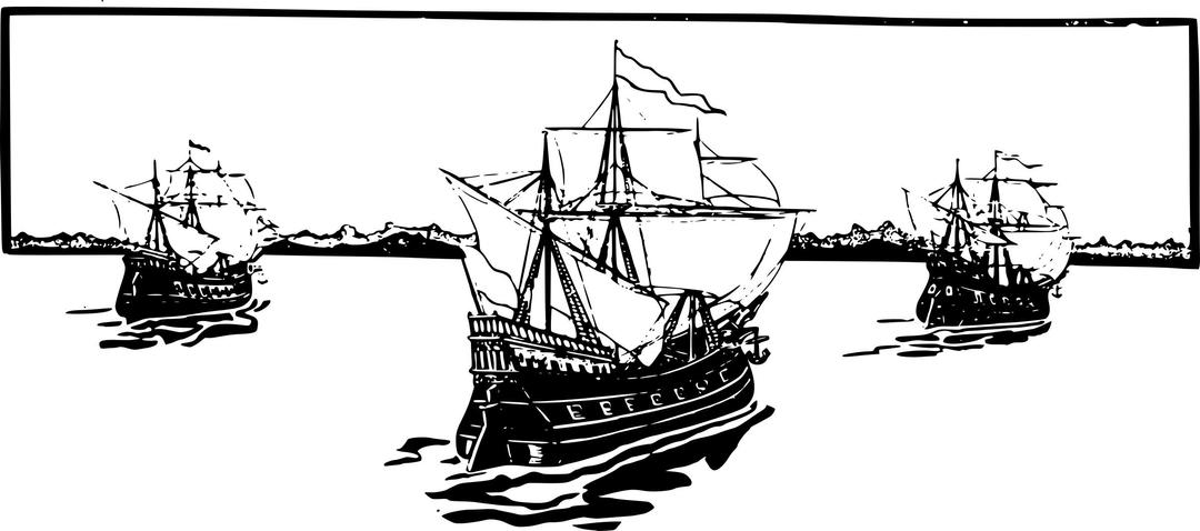 Three Old Ships png transparent