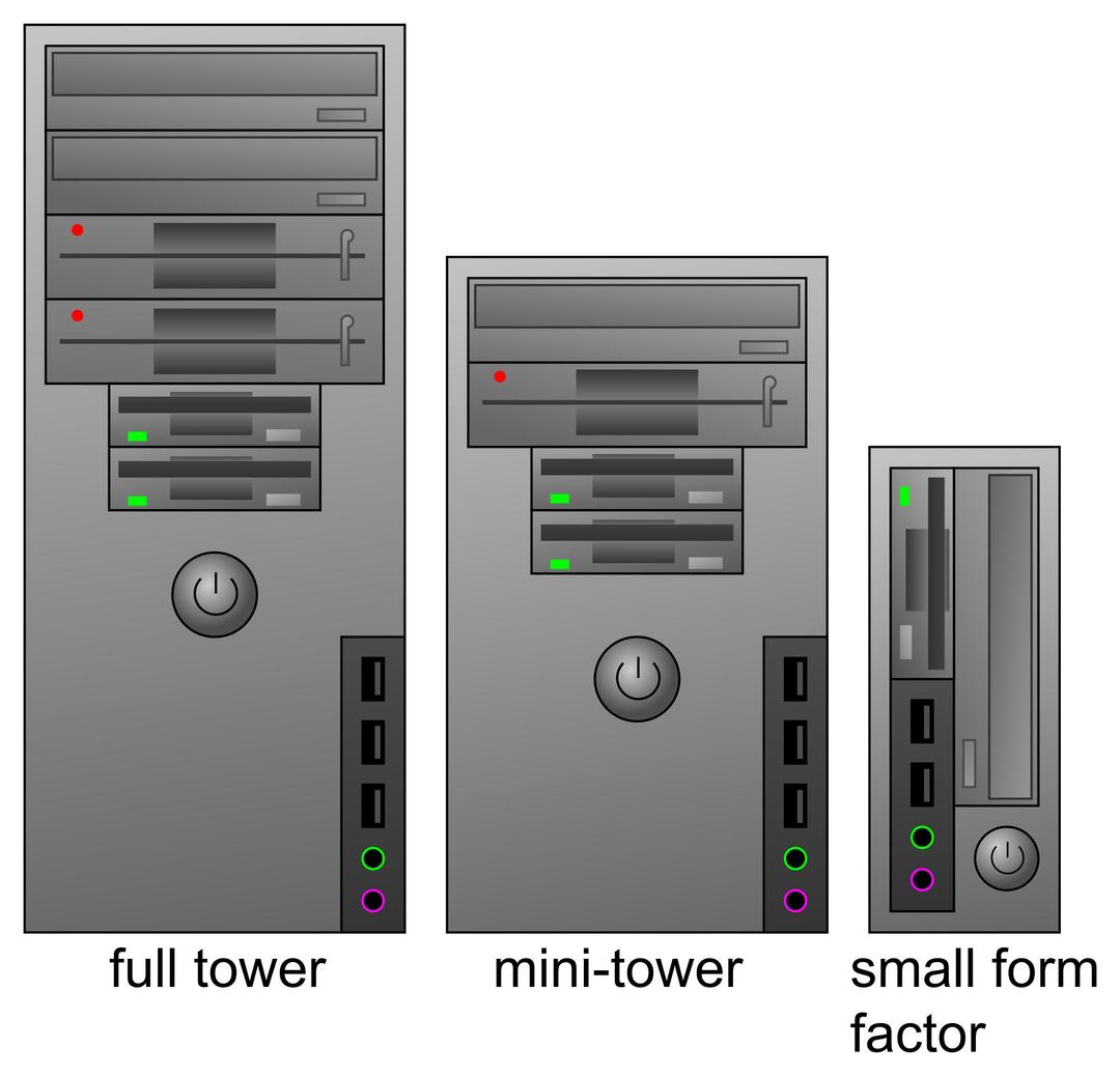 Three types of computer cases, set up png transparent