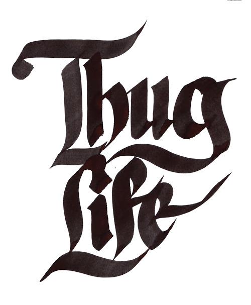 Thug Life Text Thick png transparent