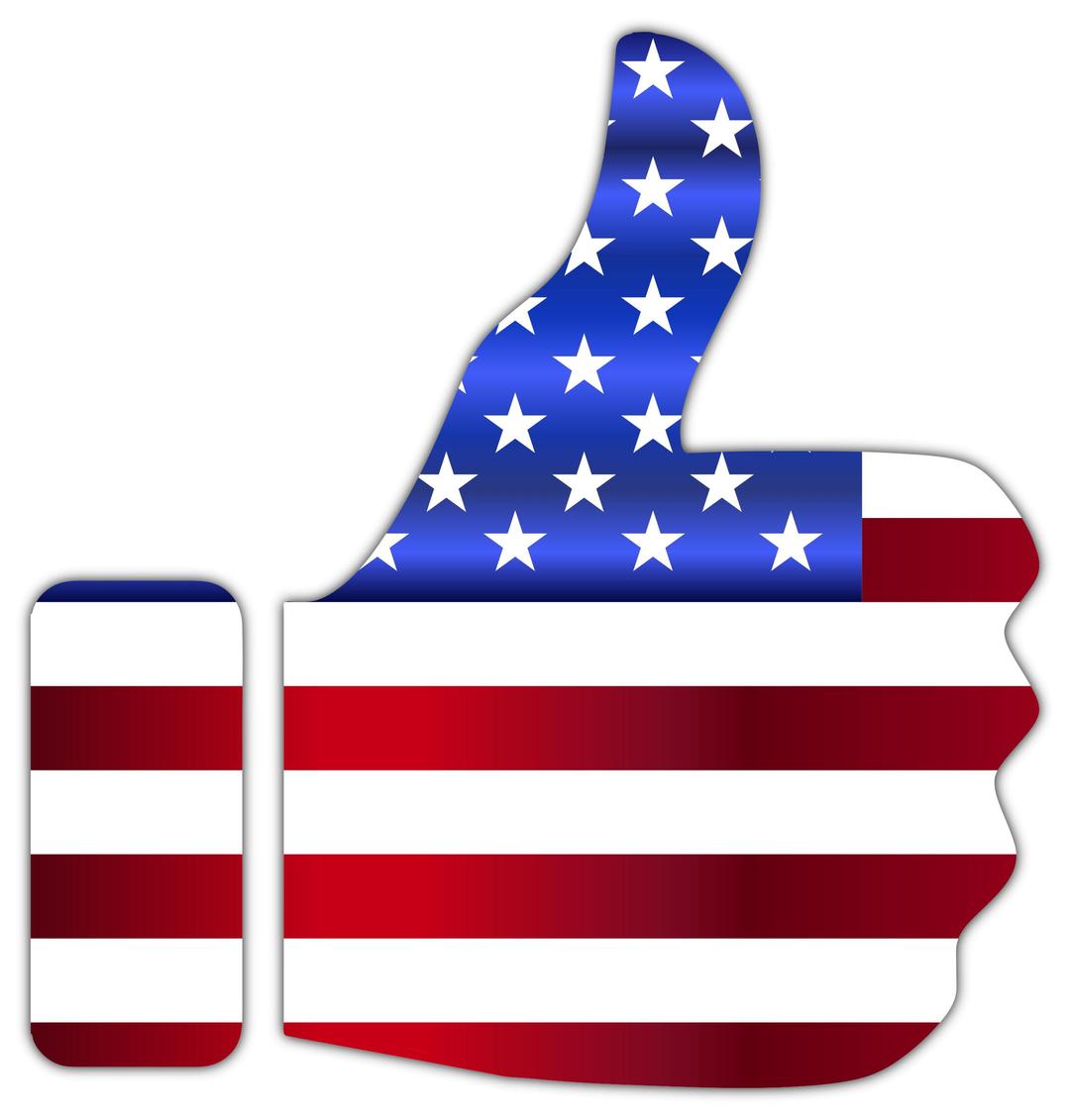Thumbs Up American Flag Enhanced With Drop Shadow png transparent