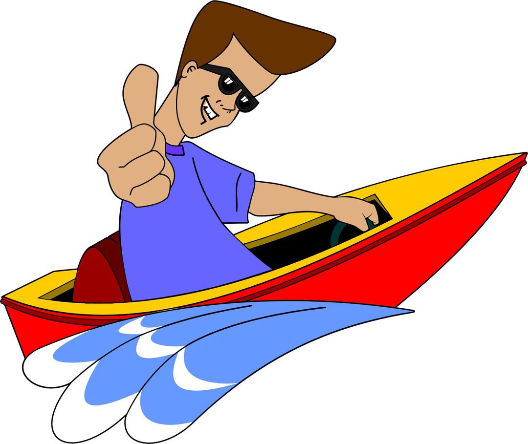 Thumbs Up Boy In Speed Boat png transparent