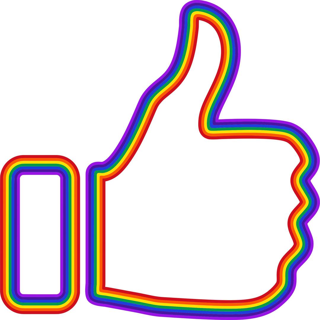Thumbs Up Rainbow png transparent