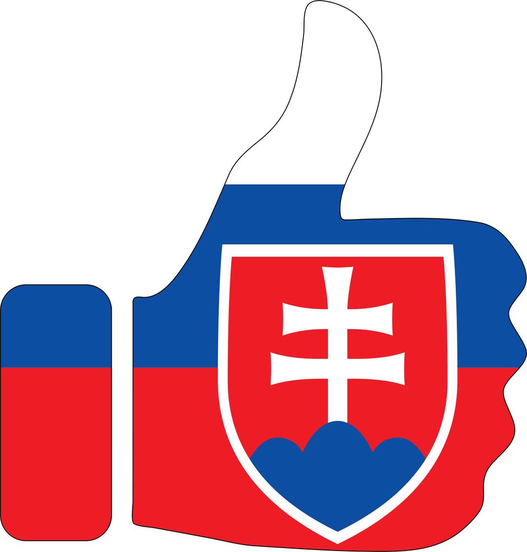 Thumbs Up Slovakia With Stroke png transparent