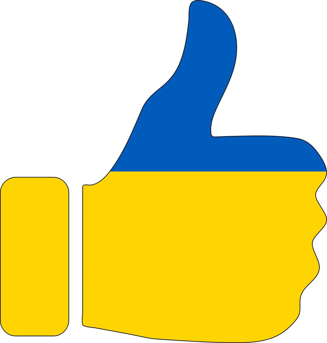 Thumbs Up Ukraine With Stroke png transparent