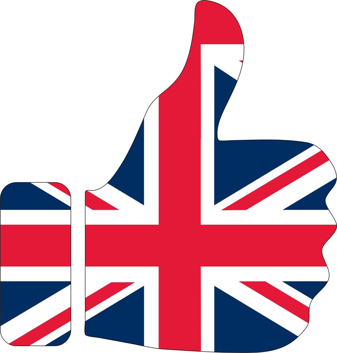 Thumbs Up United Kingdom Britain With Stroke png transparent