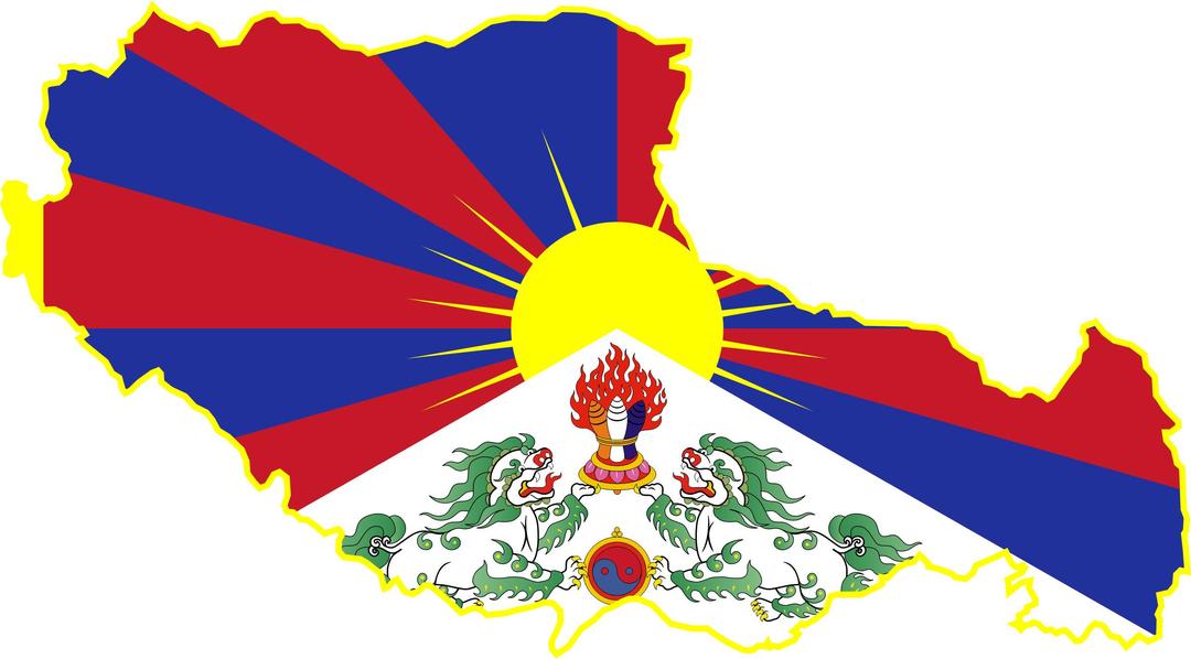Tibet map flag png transparent