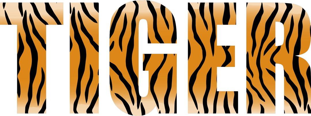 Tiger Typography png transparent
