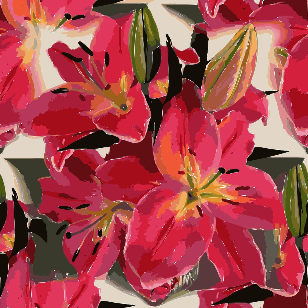 Tile Pink and White Flowers png transparent