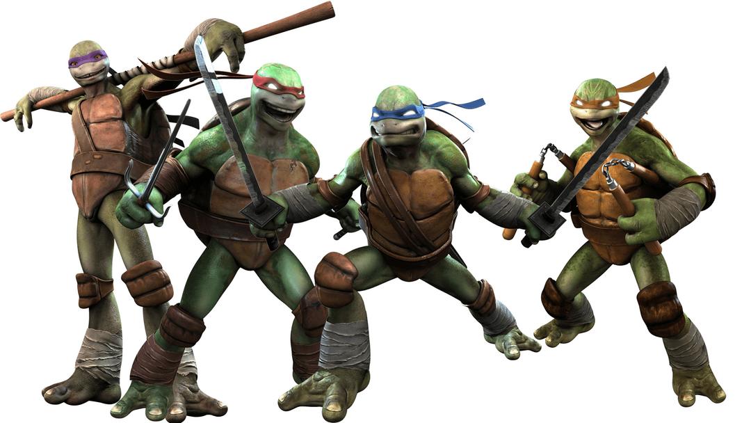 Tmnt Fighting Group png transparent