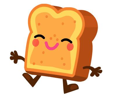 Toasty the Buttery Breadhead Jumping png transparent