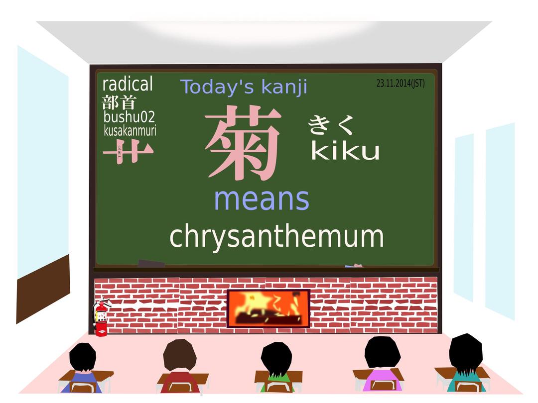 today's kanji 149 kiku png transparent