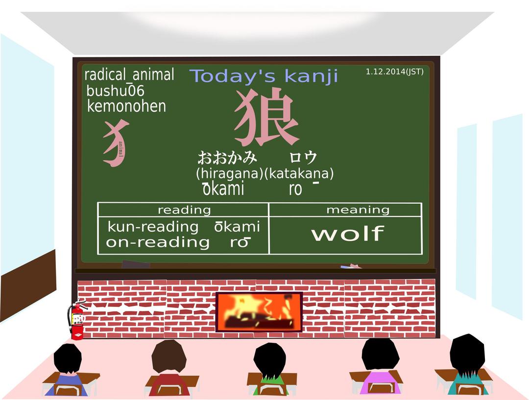 today's kanji 186 okami png transparent