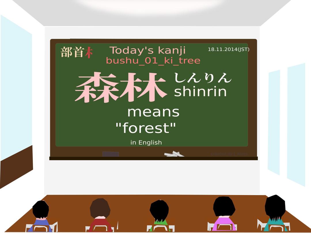 today's kanji-118-shinrin png transparent