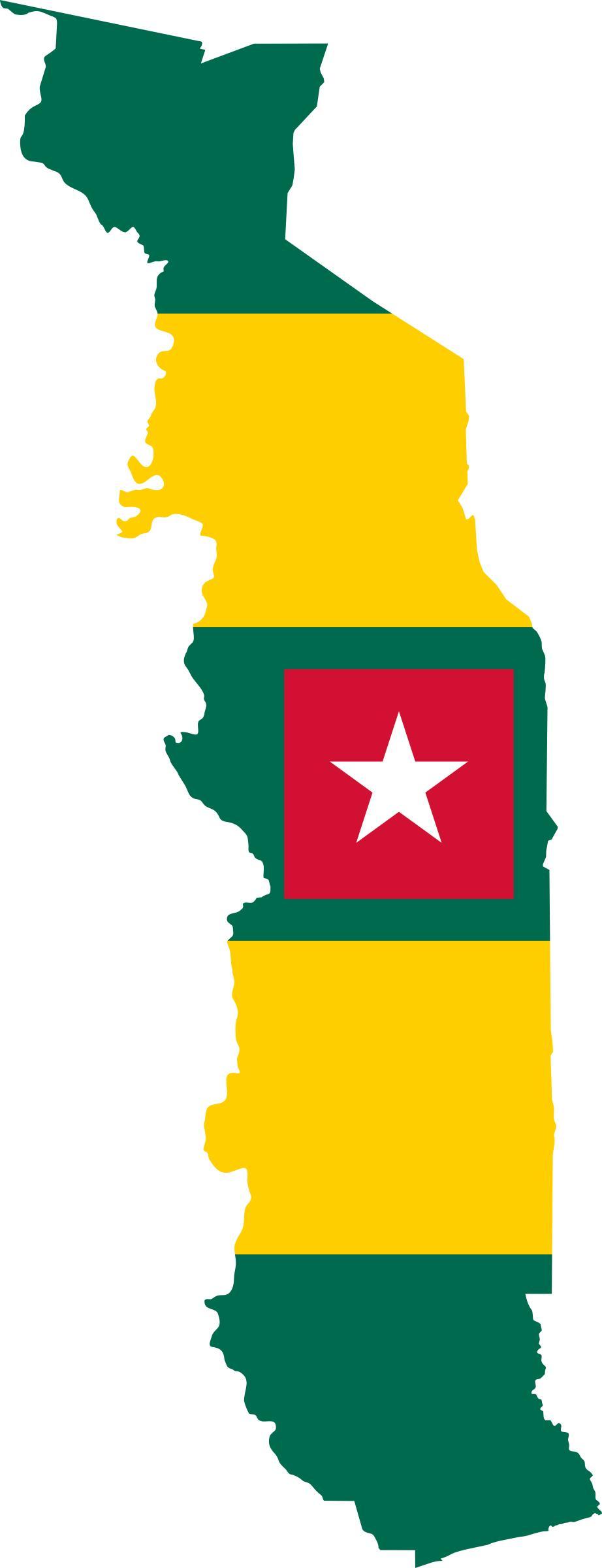 Togo Flag Map png transparent